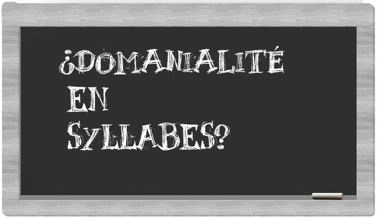 domanialité in syllables