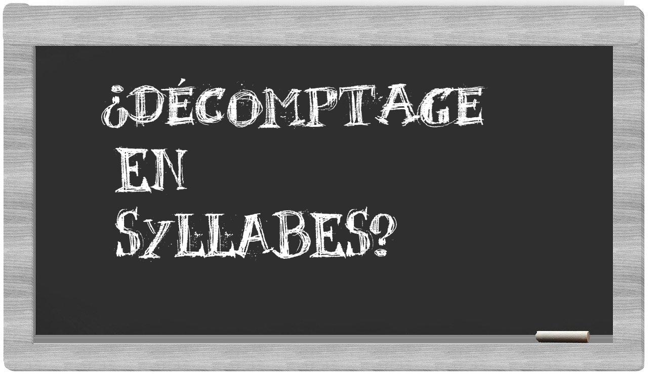décomptage in syllables