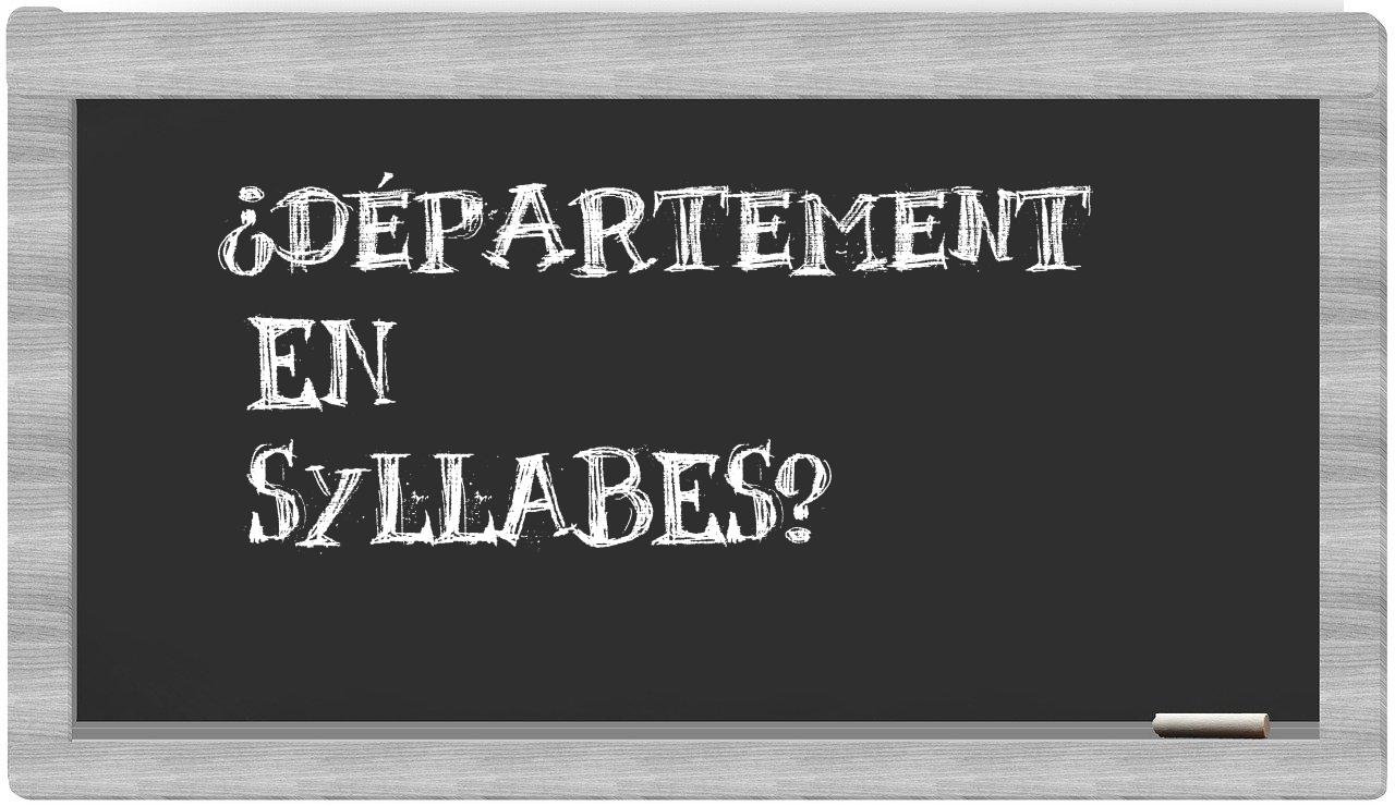 département in syllables
