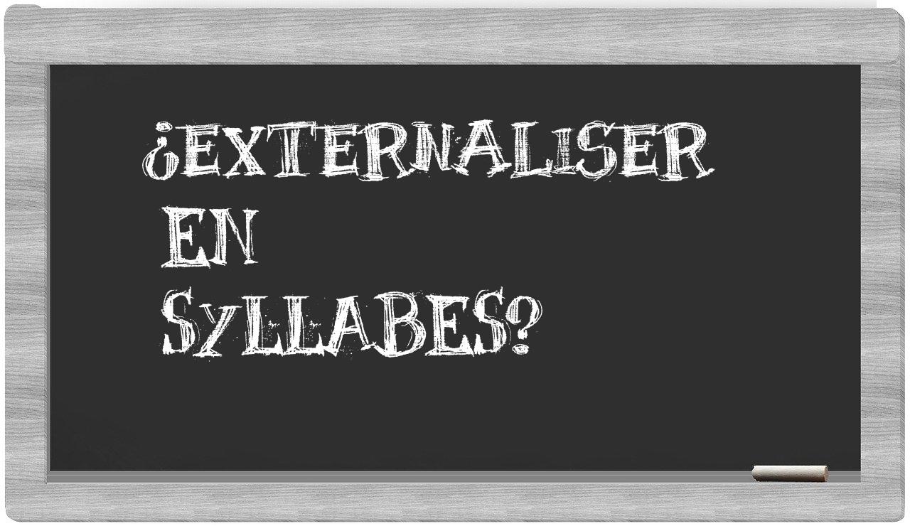 externaliser in syllables