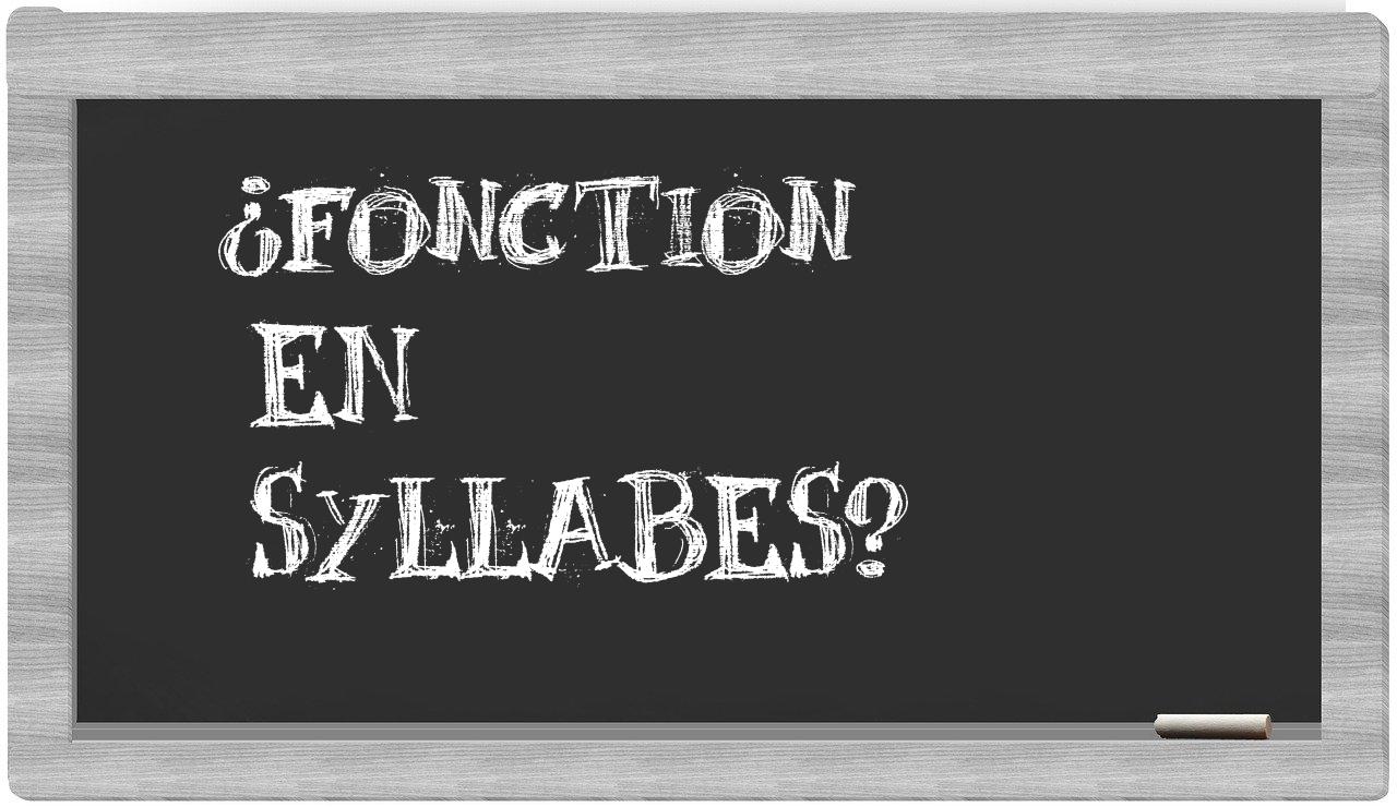 fonction in syllables