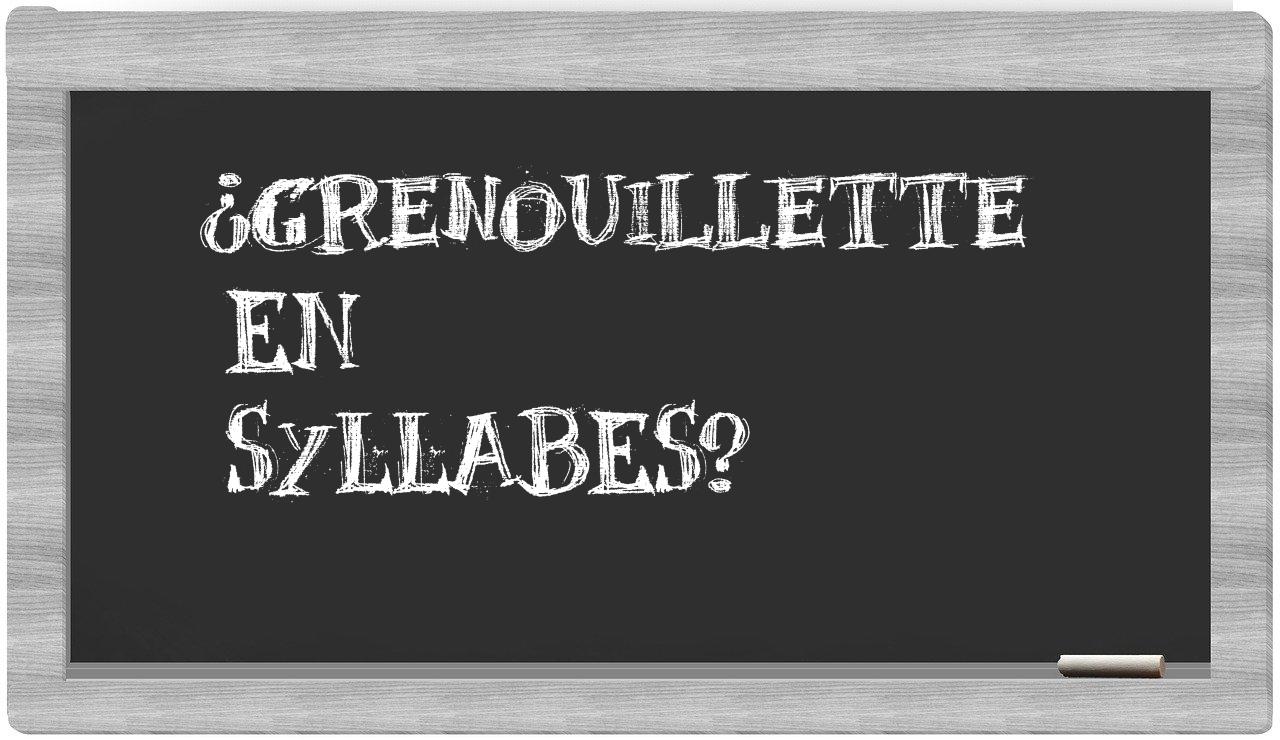 grenouillette in syllables
