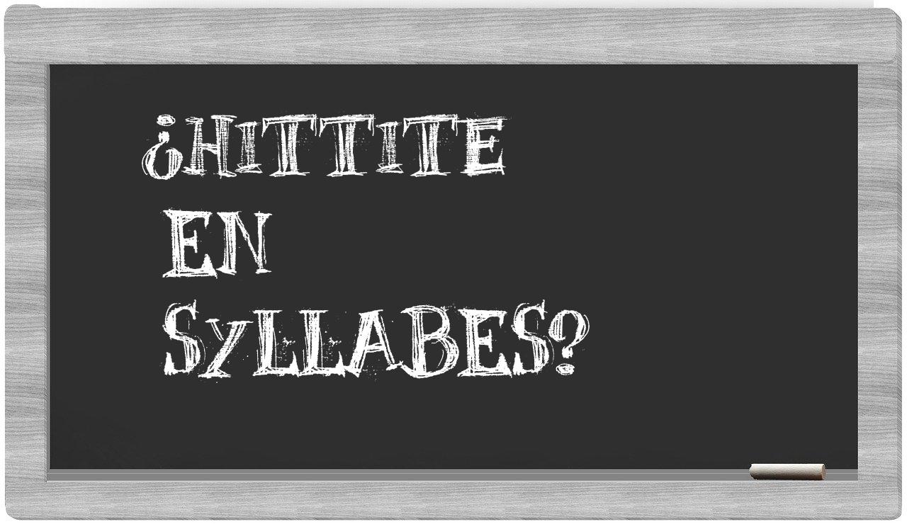 hittite in syllables