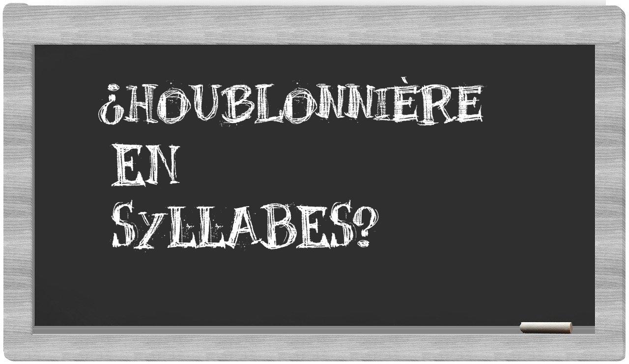 houblonnière in syllables