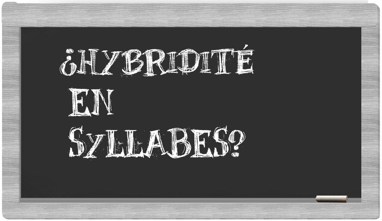 hybridité in syllables