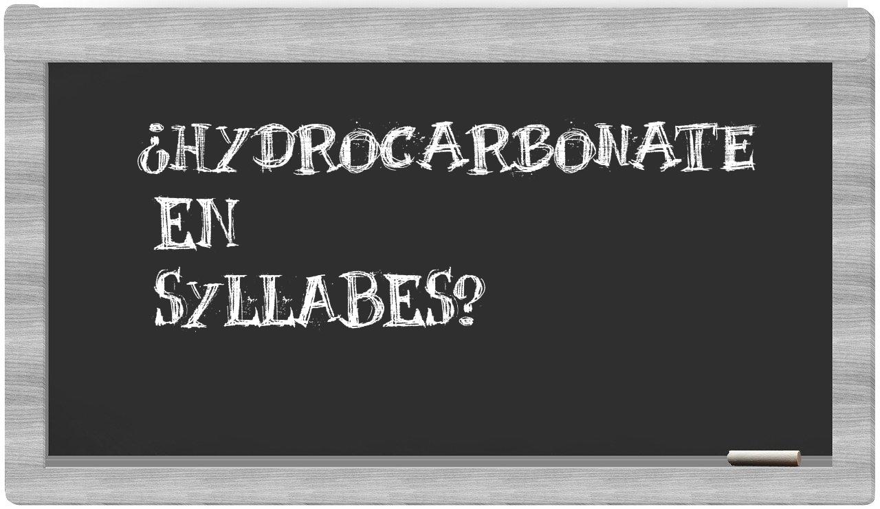 hydrocarbonate in syllables
