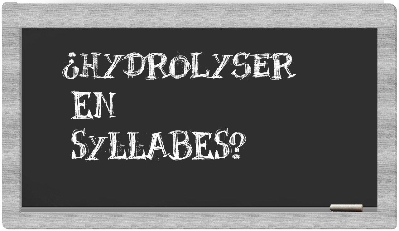 hydrolyser in syllables