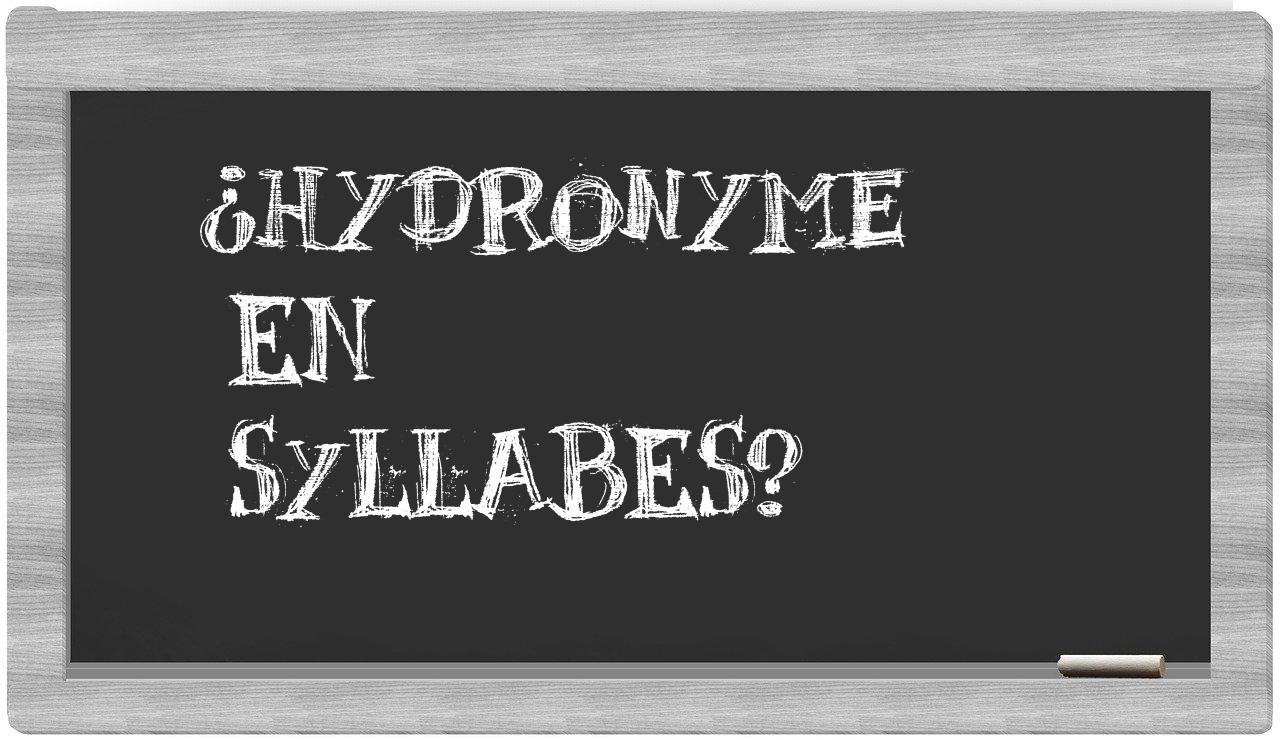 hydronyme in syllables