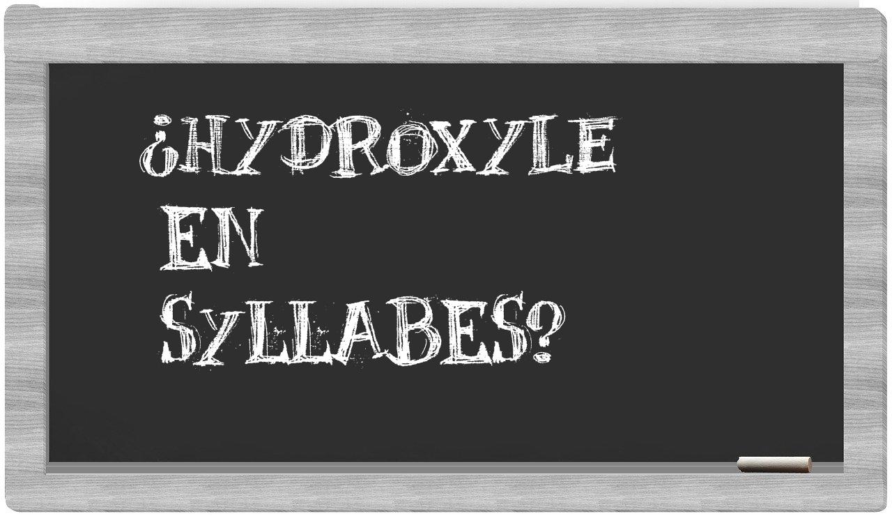hydroxyle in syllables