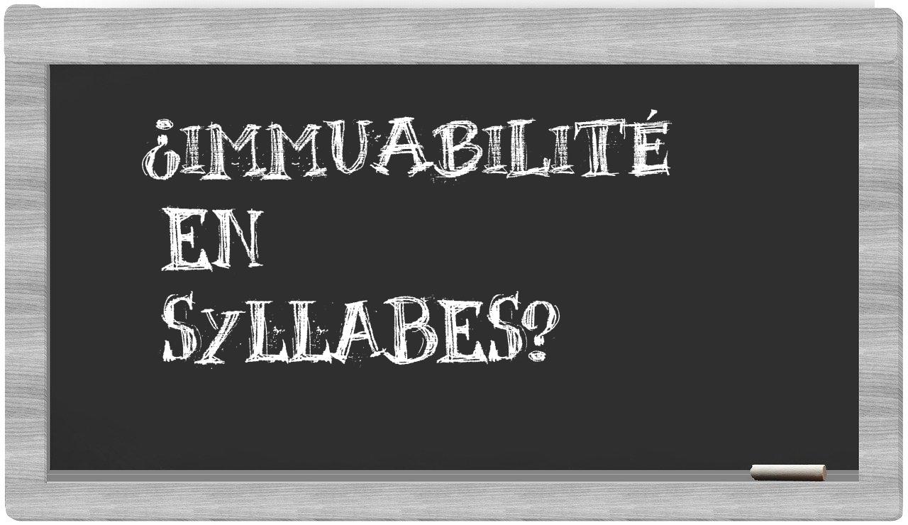 immuabilité in syllables