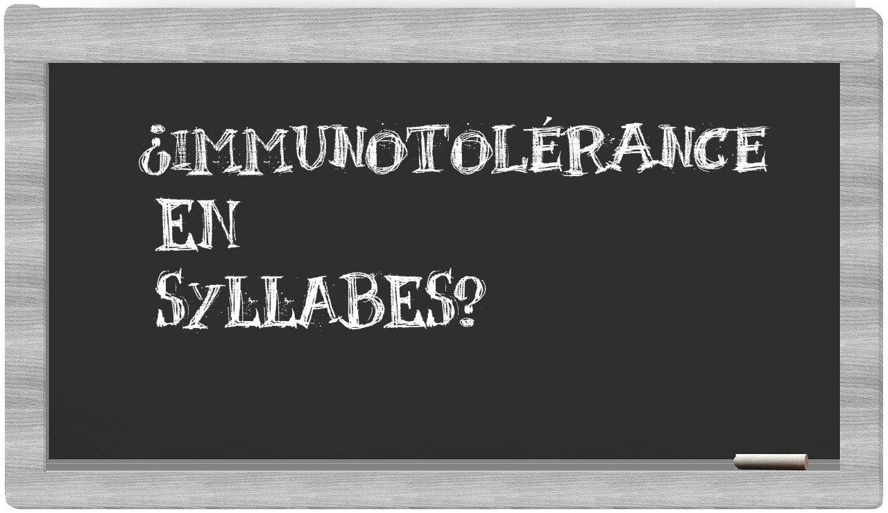 immunotolérance in syllables