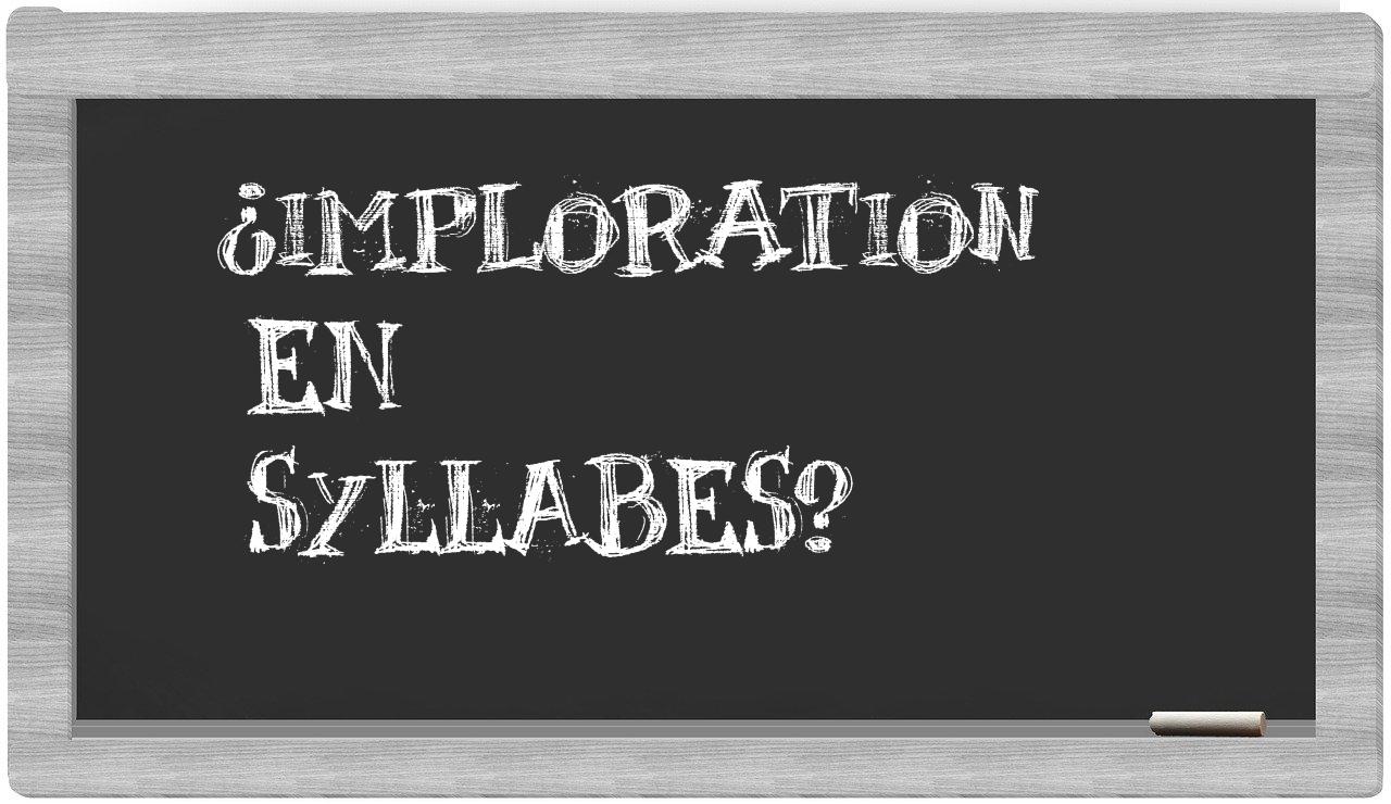 imploration in syllables