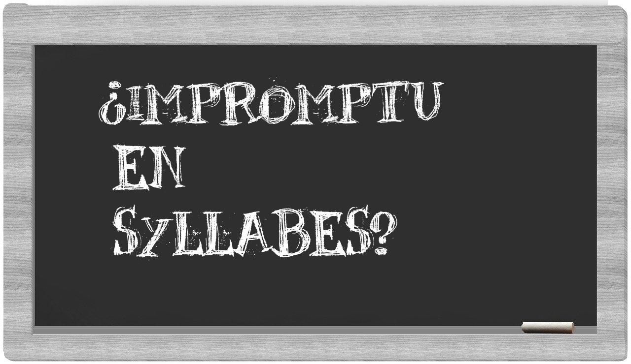 impromptu in syllables