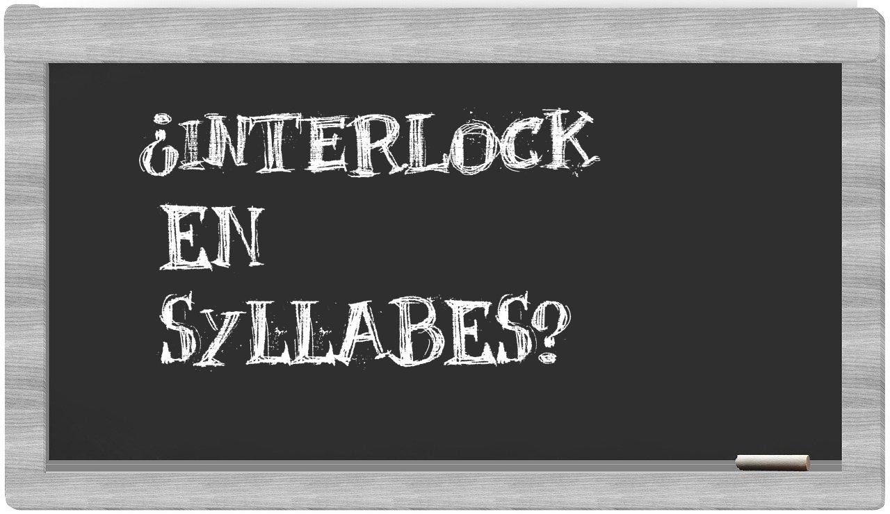 interlock in syllables