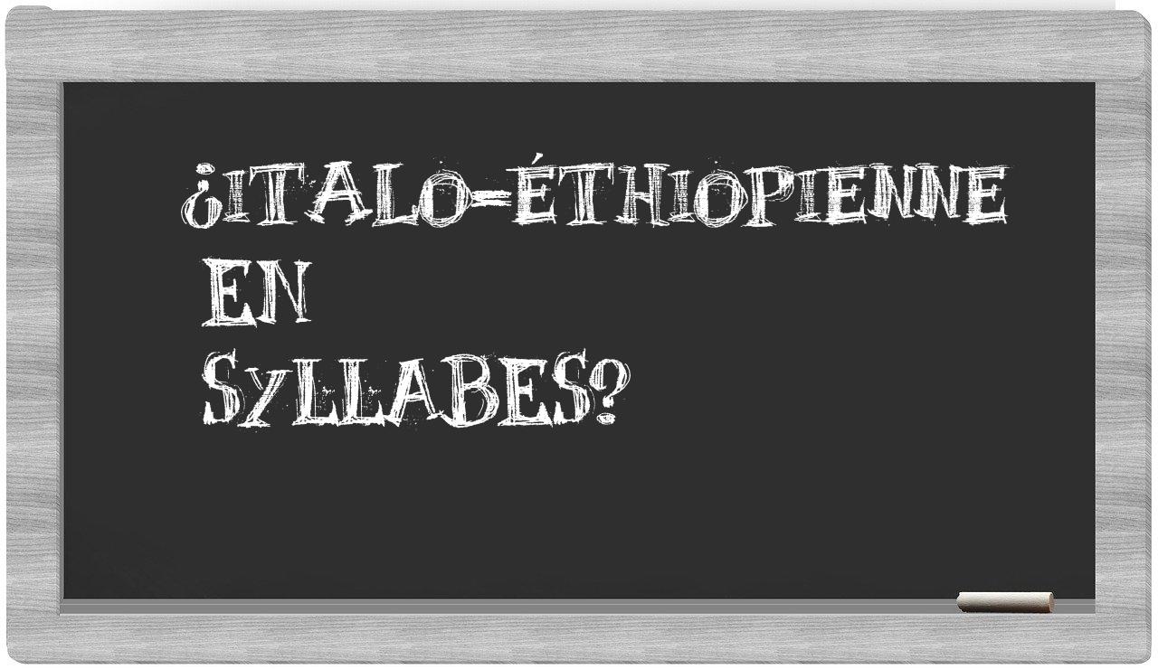 italo-éthiopienne in syllables