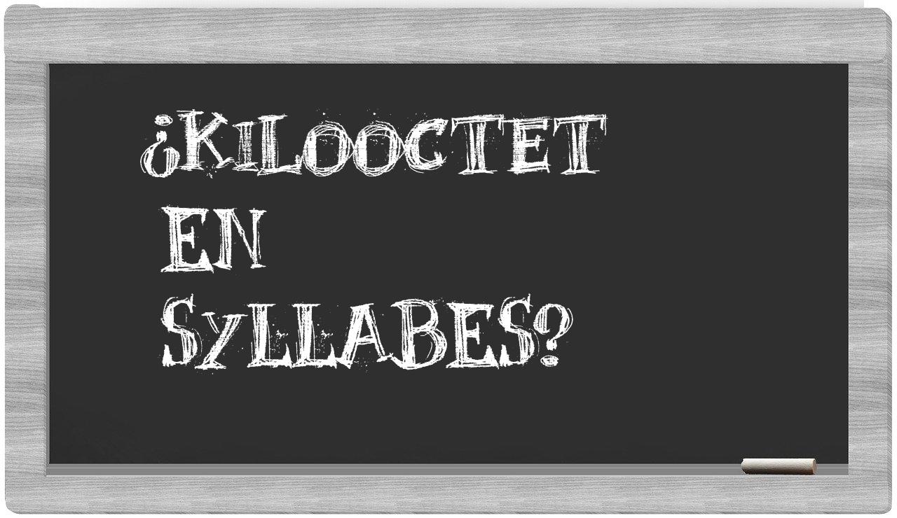 kilooctet in syllables