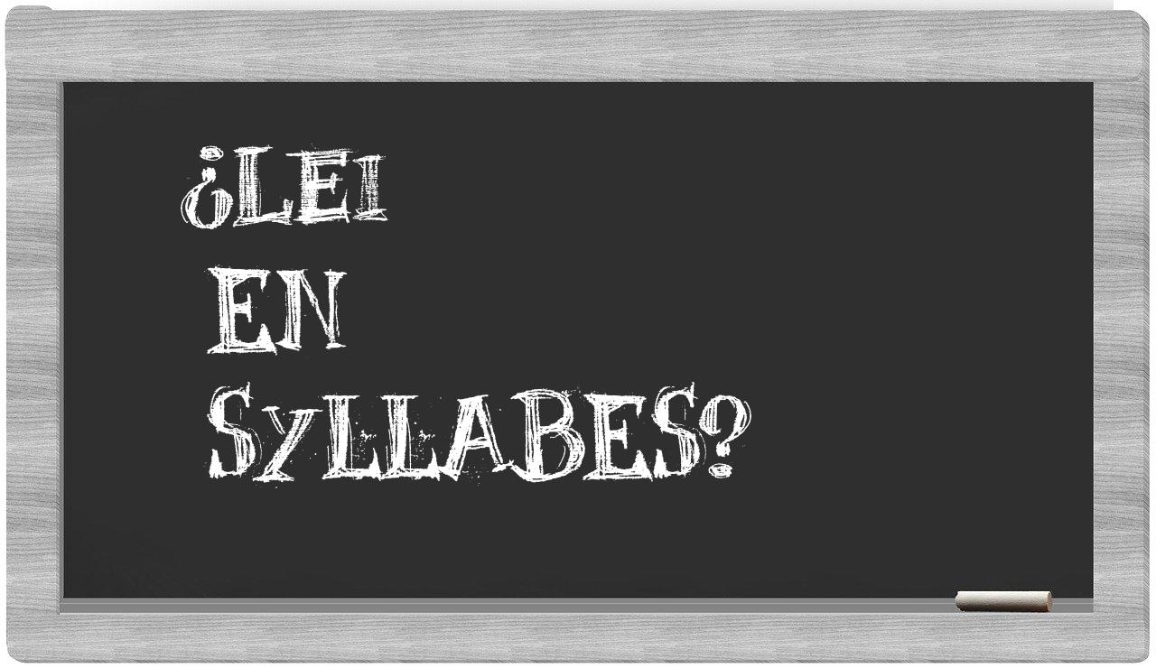 lei in syllables
