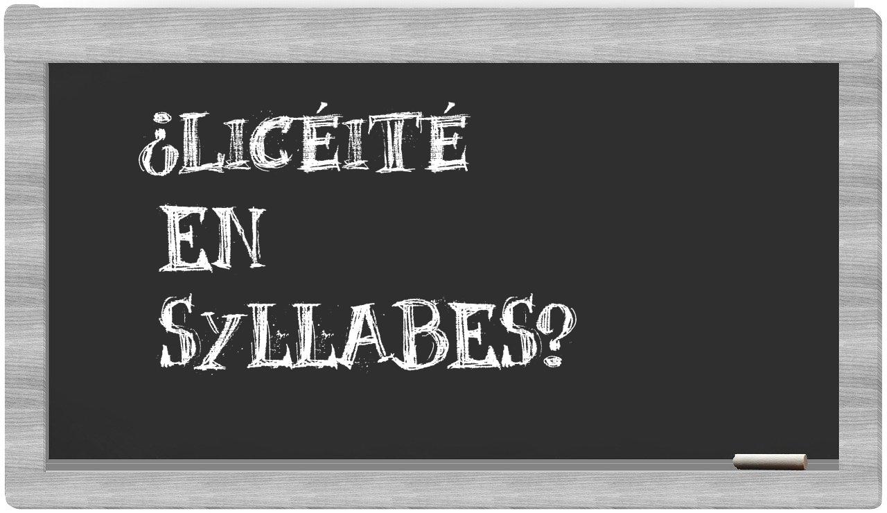 licéité in syllables