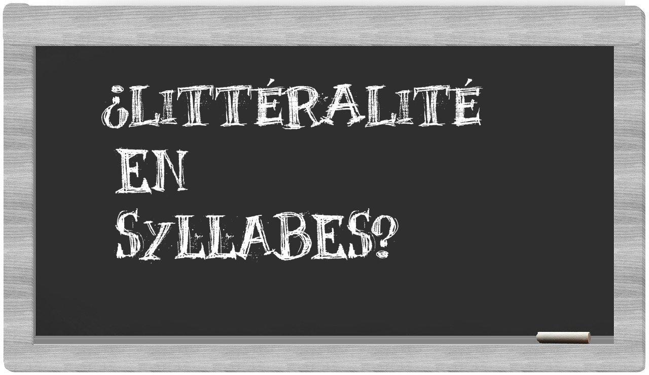 littéralité in syllables