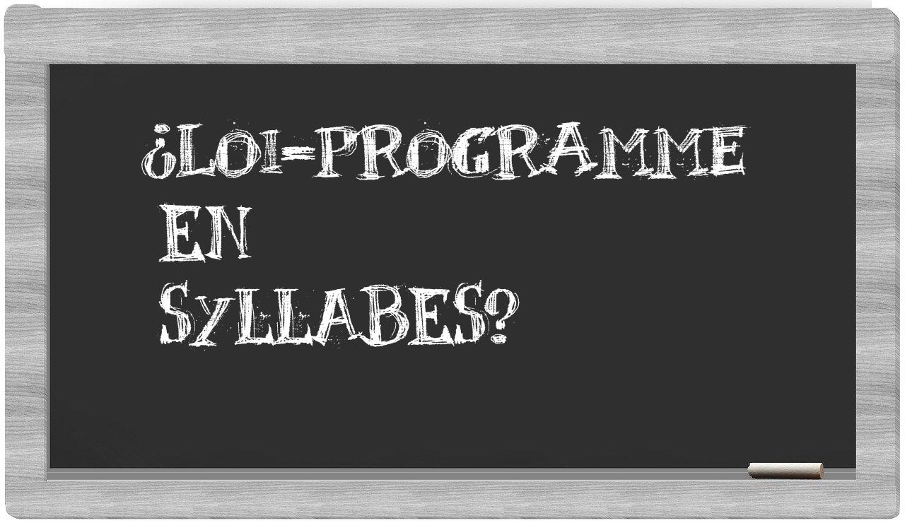 loi-programme in syllables