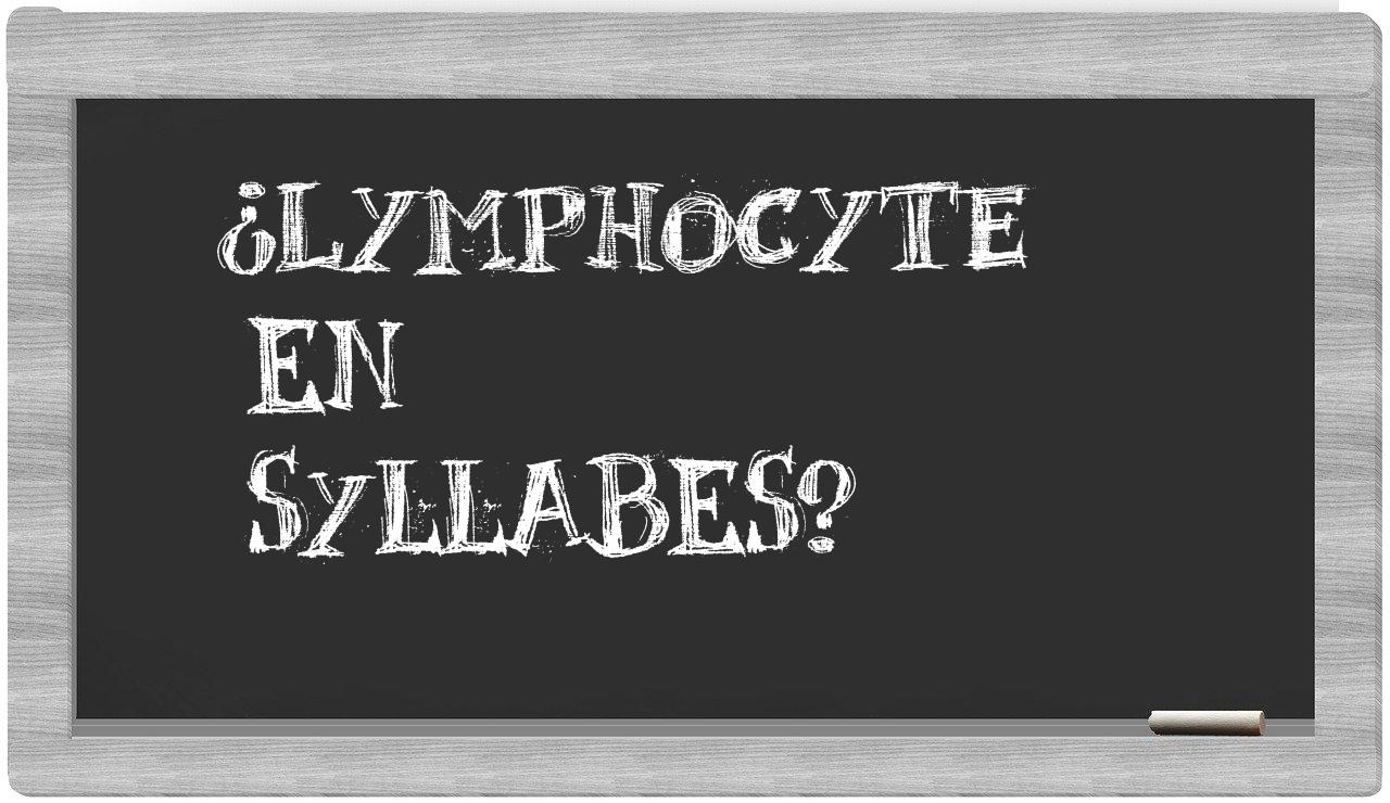 lymphocyte in syllables