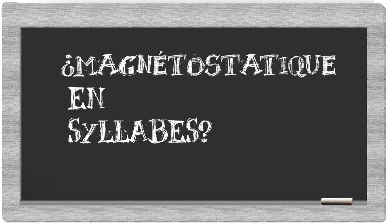 magnétostatique in syllables