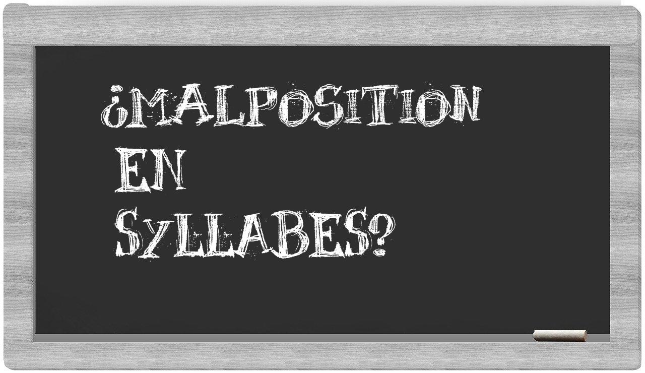 malposition in syllables