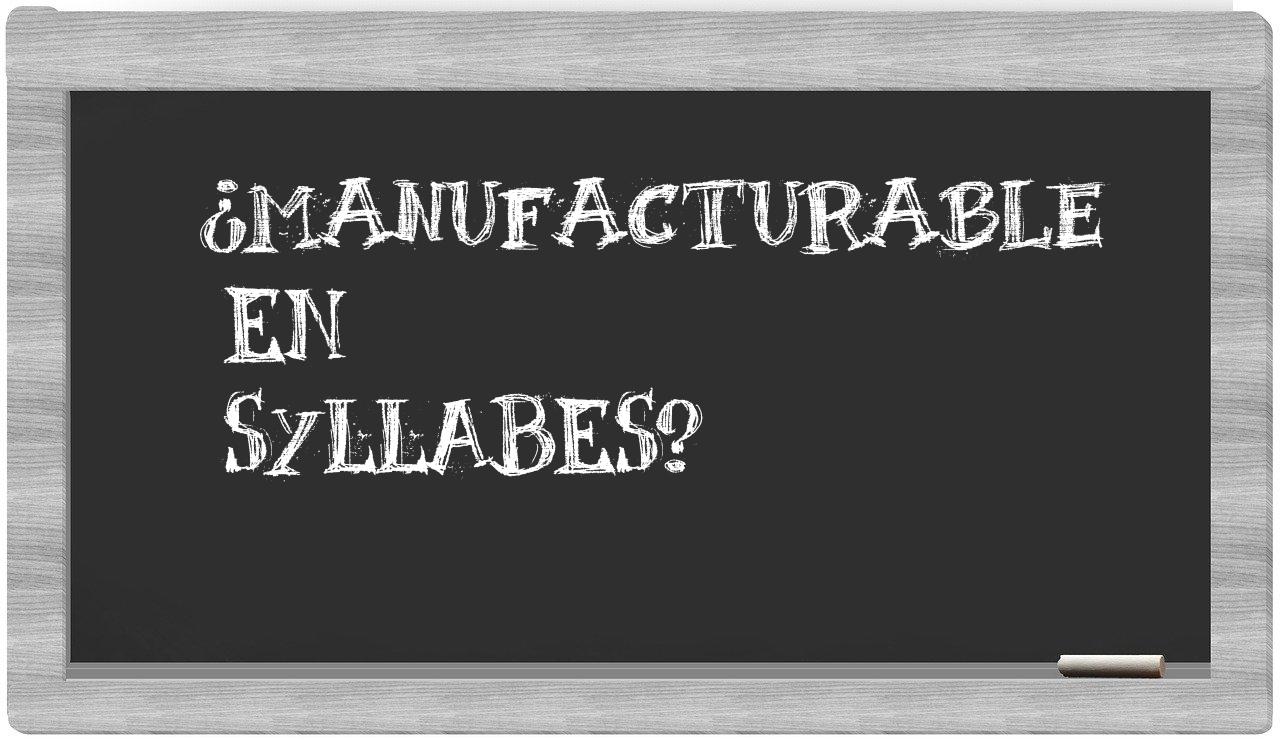 manufacturable in syllables