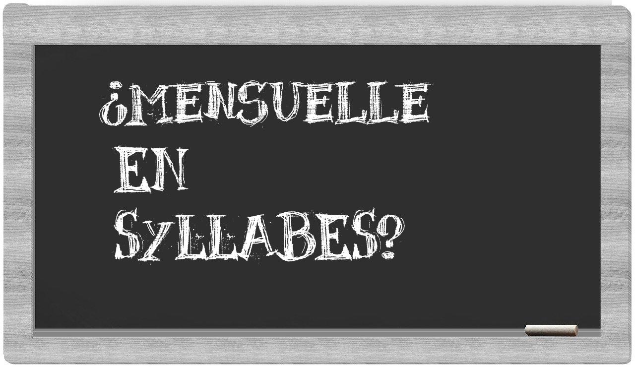 mensuelle in syllables