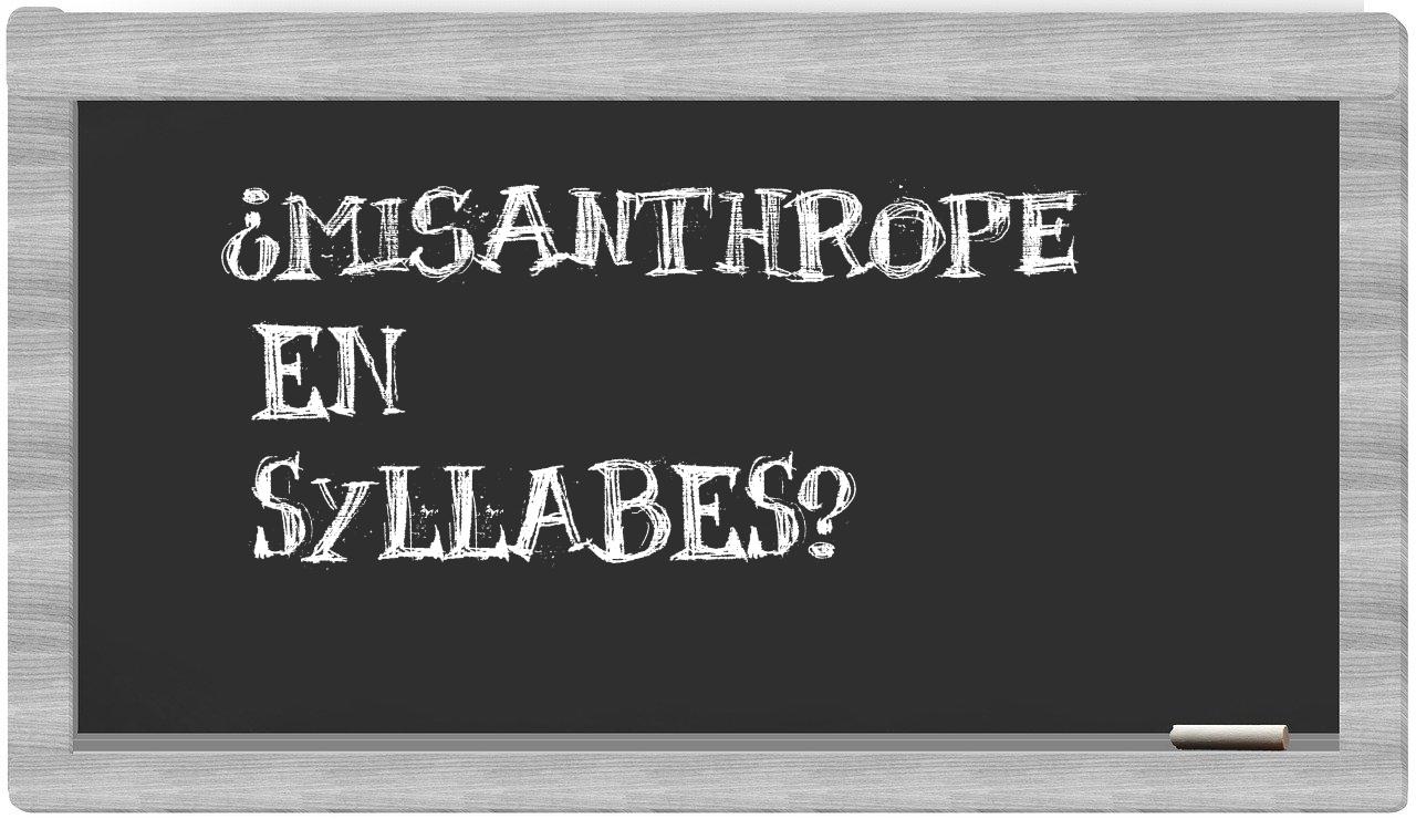 misanthrope in syllables