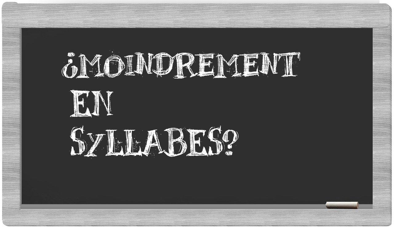 moindrement in syllables