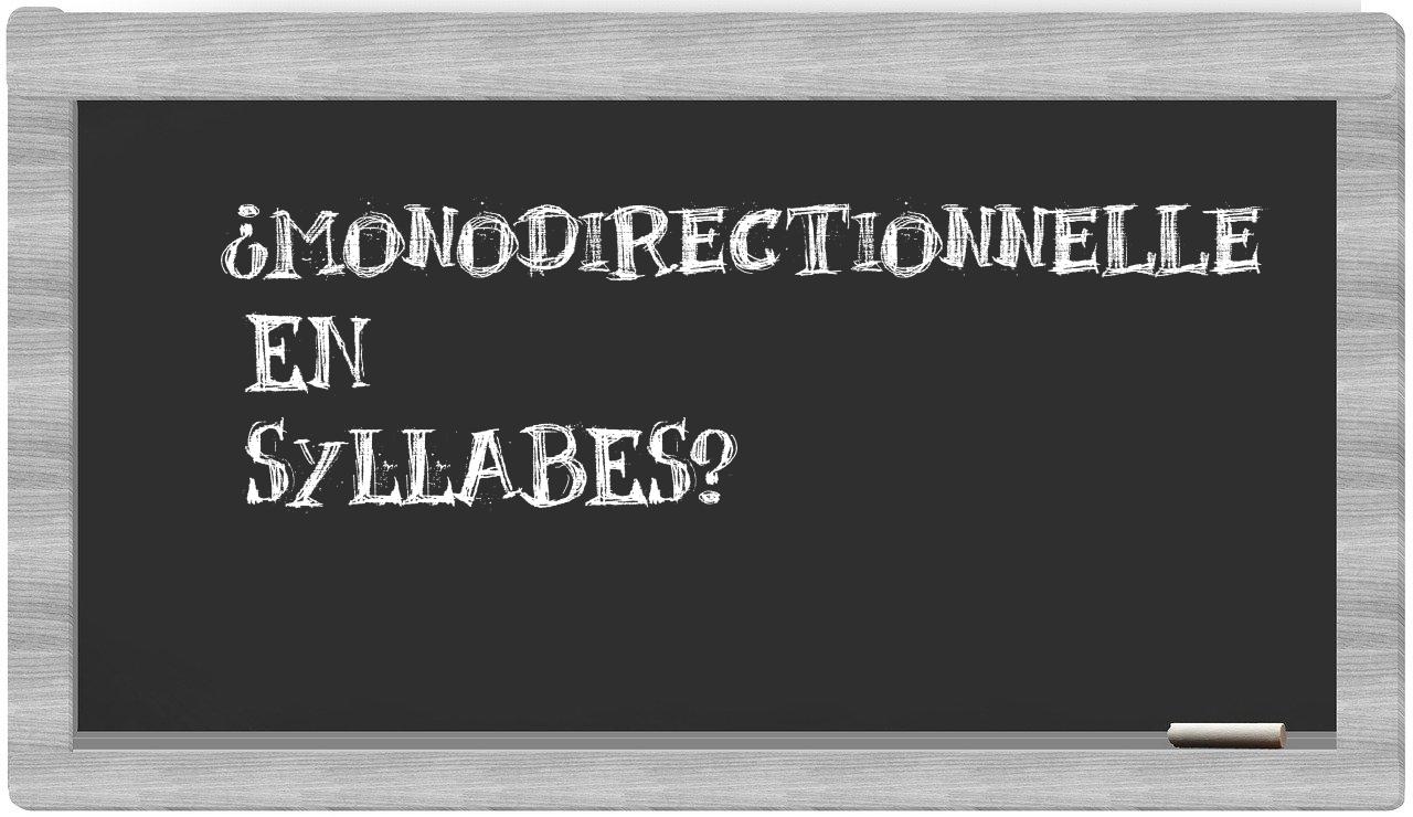monodirectionnelle in syllables