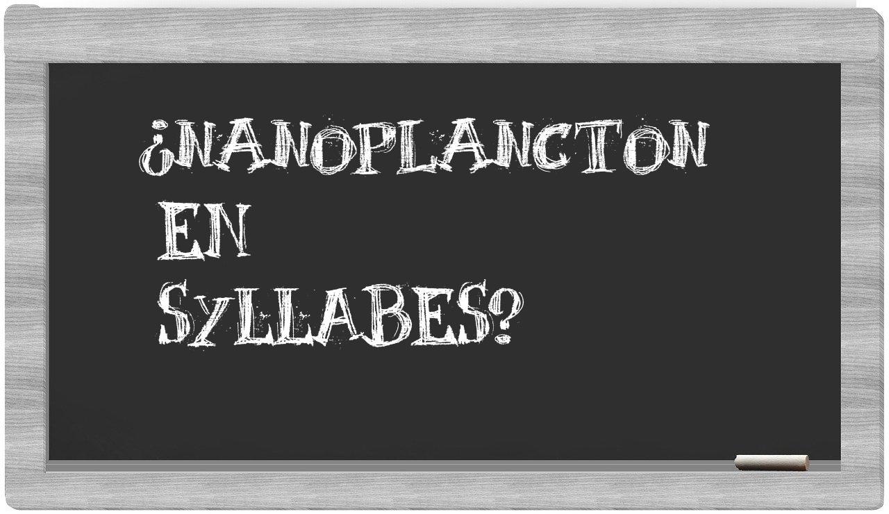 nanoplancton in syllables