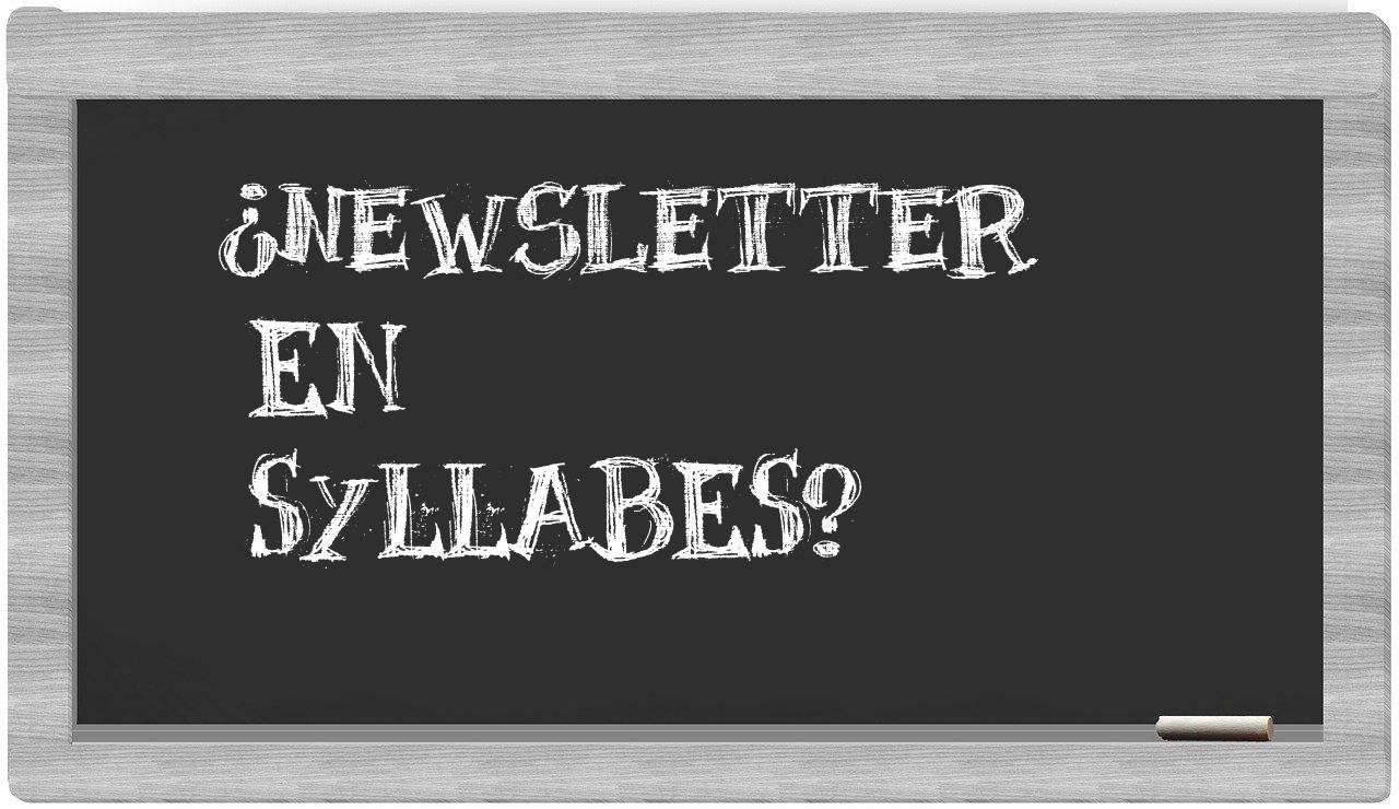 newsletter in syllables