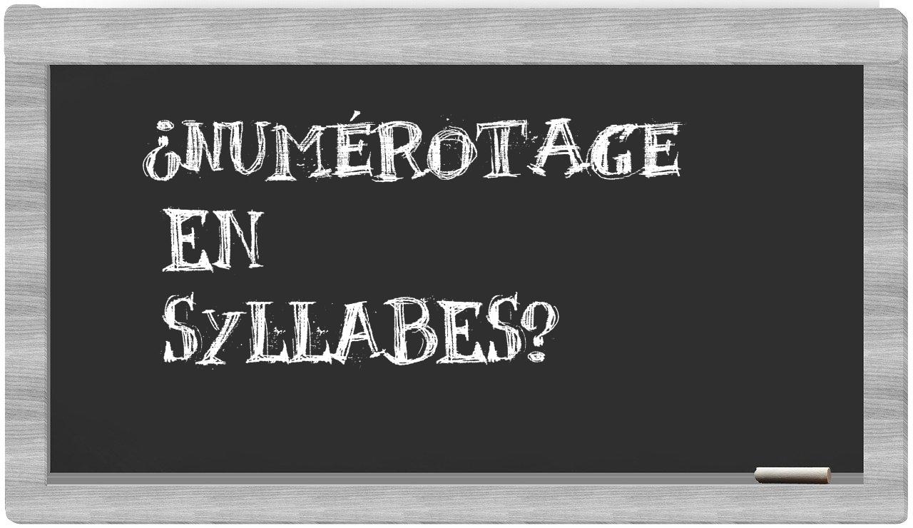 numérotage in syllables