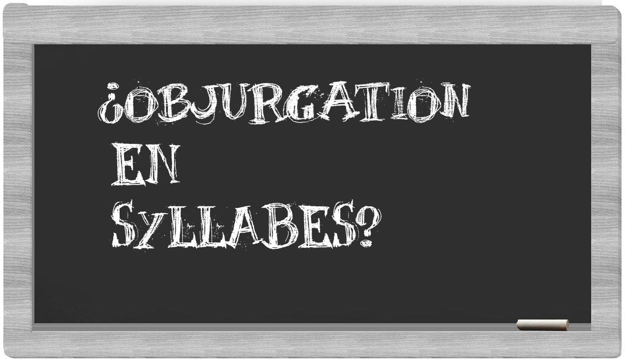 objurgation in syllables