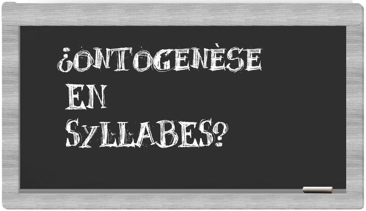 ontogenèse in syllables