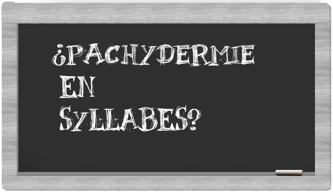 pachydermie in syllables