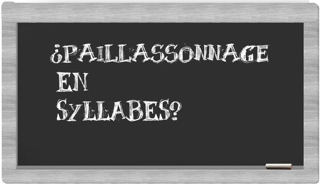 paillassonnage in syllables