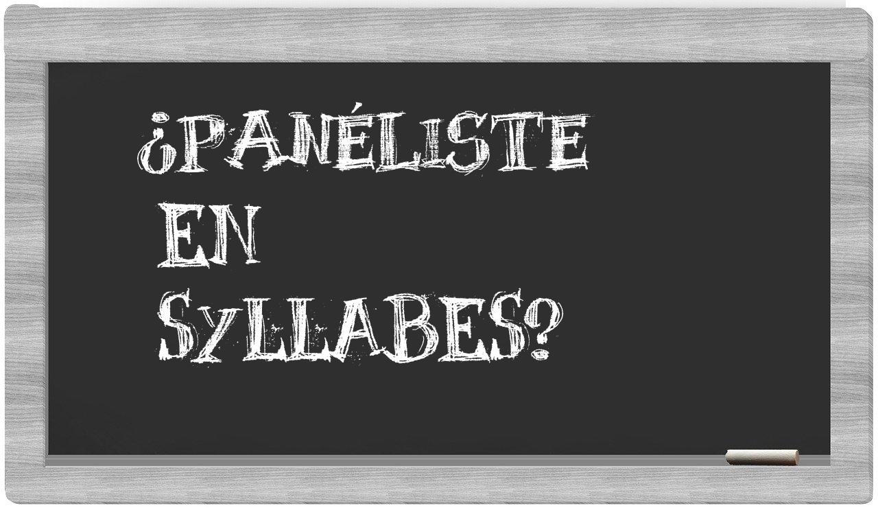 panéliste in syllables