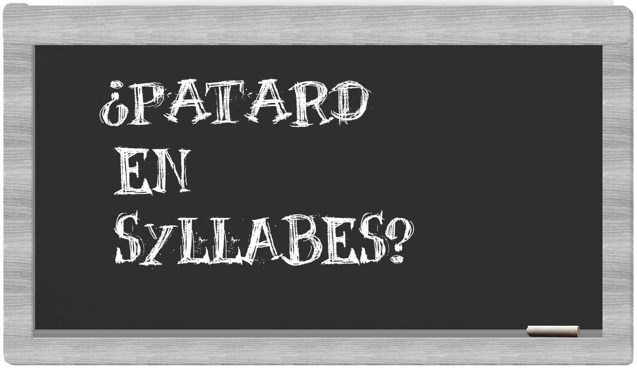 patard in syllables