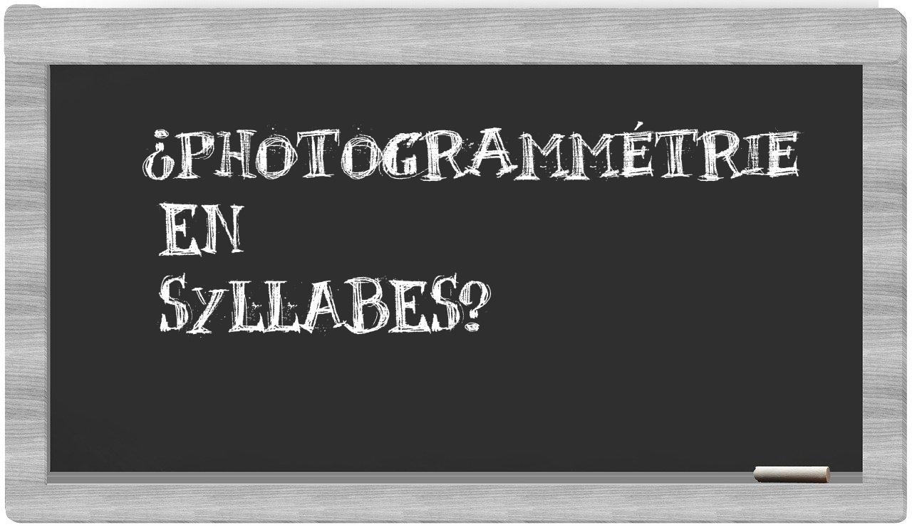 photogrammétrie in syllables