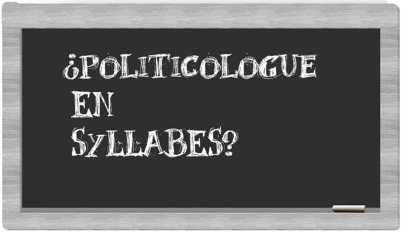 politicologue in syllables