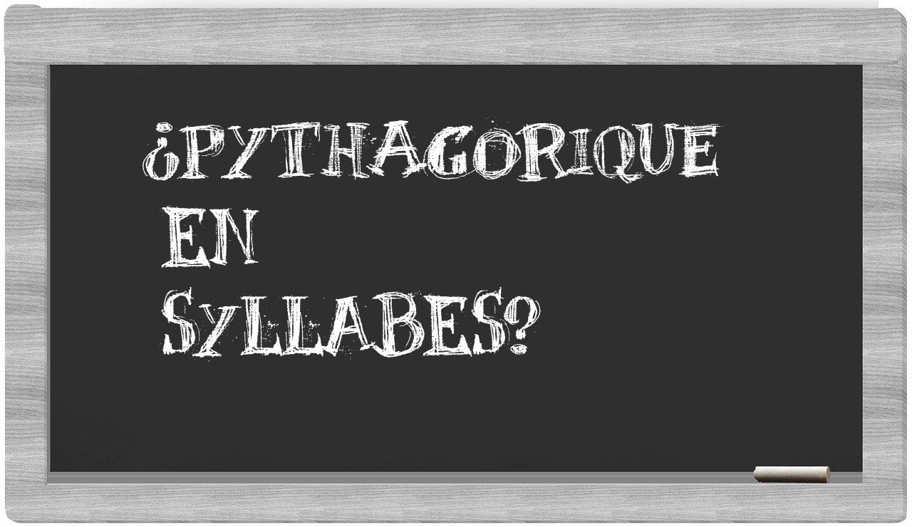 pythagorique in syllables