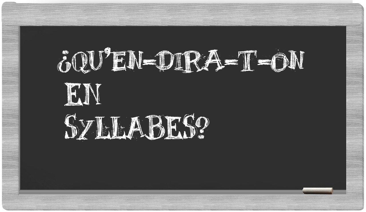 qu'en-dira-t-on in syllables