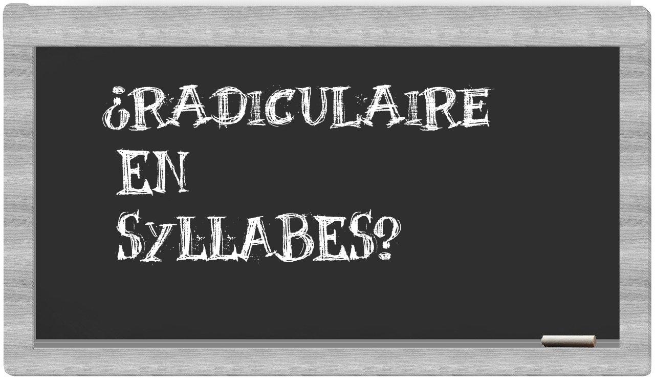 radiculaire in syllables