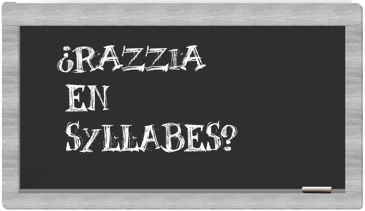 razzia in syllables